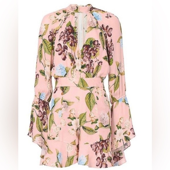 Nicholas Evie Floral Bell Sleeve Romper NWT size 4 - Picture 1 of 4